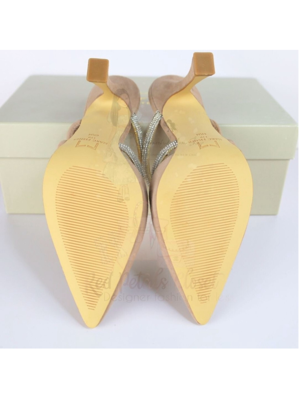 Marc Fisher Women's Candy High Heel Mules Natural Size 6.5- 0214 - Picture 10 of 16
